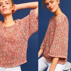 Anthropologie Salinas Rainbow Loose Knit Top S